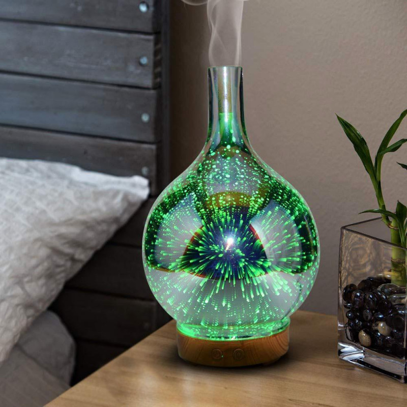 Essential Oil Diffuser  Ceramic & Wood with Relaxation Lamp