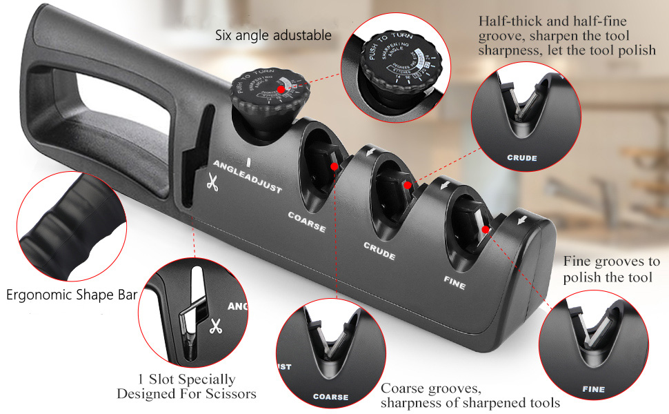 KutKrizz 3-Modes Professional Sharpening Device for Kitchen Knives