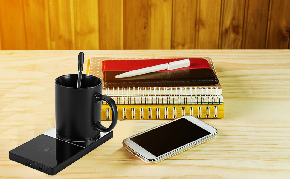 Electric Mug Warmer And Wireless Charger That Keep Warm Coffee Cup