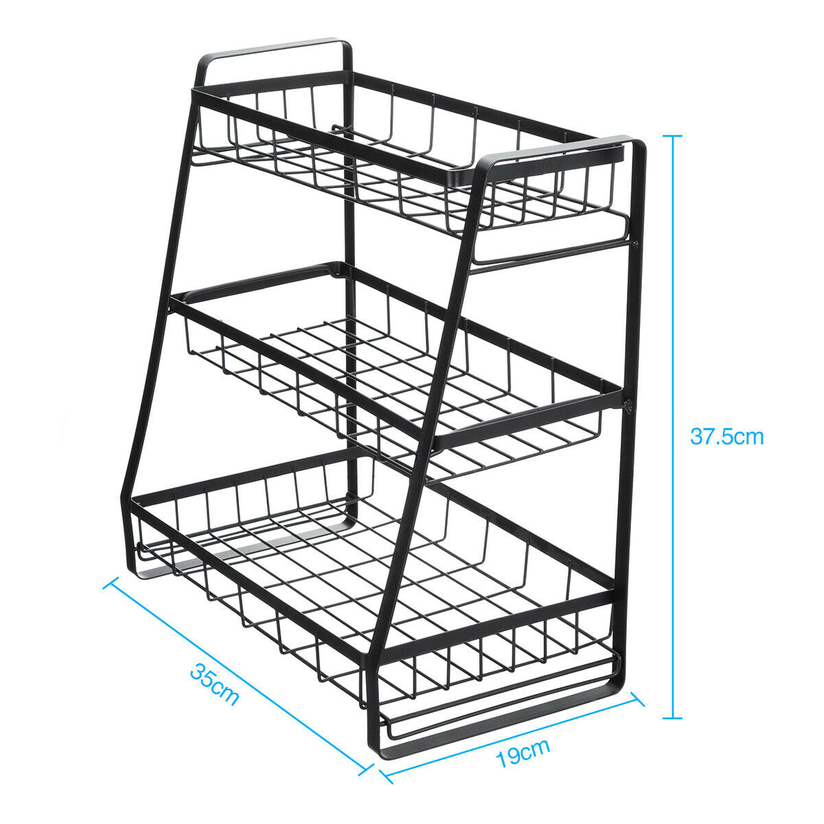 Storage Solutions 3-Tier Adjustable Kitchen Spice Rack Stand - Vysta Home