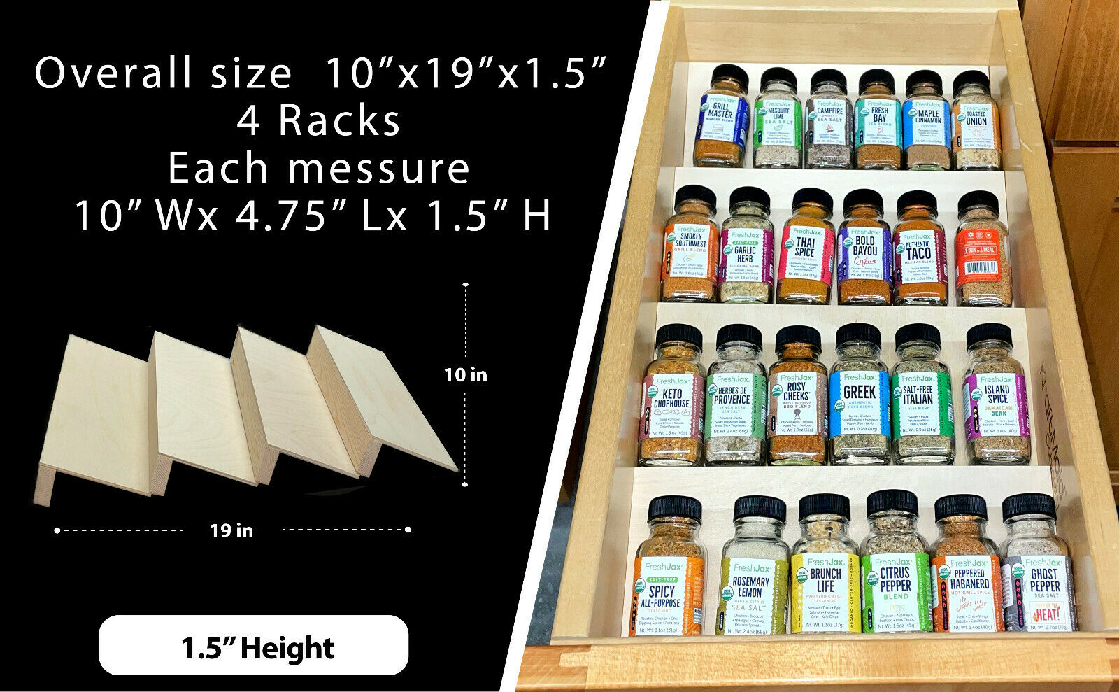 4-Tier Spice + Vitamin Rack