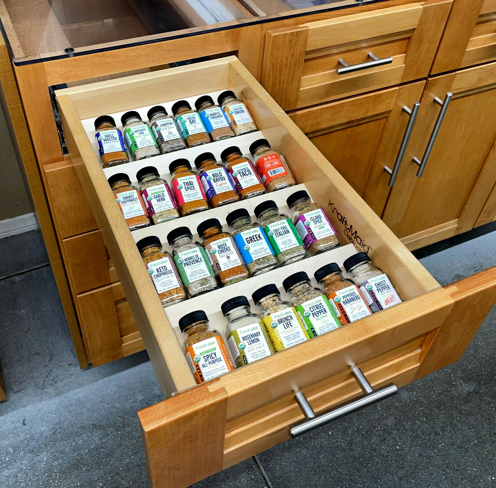 Spice Rack Organizer for Cabinet - Pull Out Double Tier Spice Rack