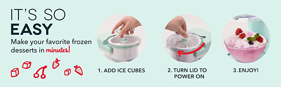 Luvitory Ice Crusher Machine for Home, Crushed Ice Maker, Easy to Use  Shaved Ice Machine for Ice cube Drinks