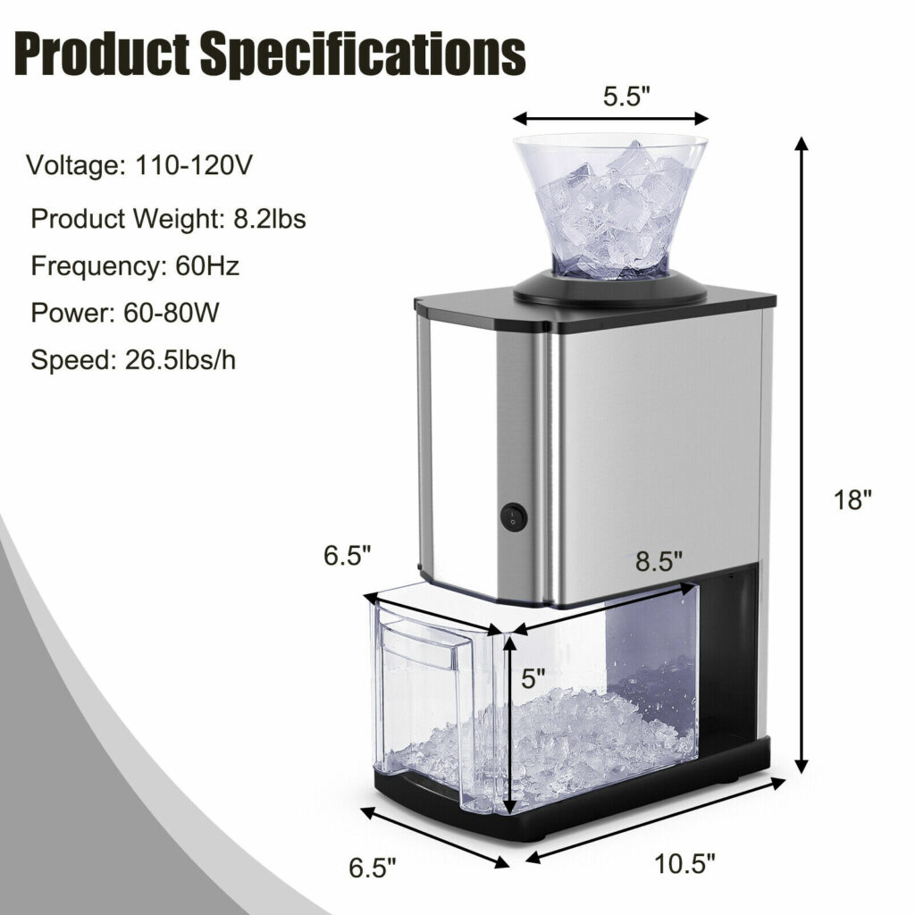 WintoSmooz High-Capacity Ice Crusher Maker and Ice Shaver for Smooth Snow  Cone - Comes with Adjustable Texture Feature and Made with Food-grade  Materials - Vysta Home