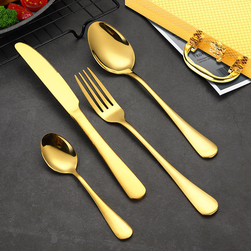 Gold 24-Piece Dinnerware Cutlery Set