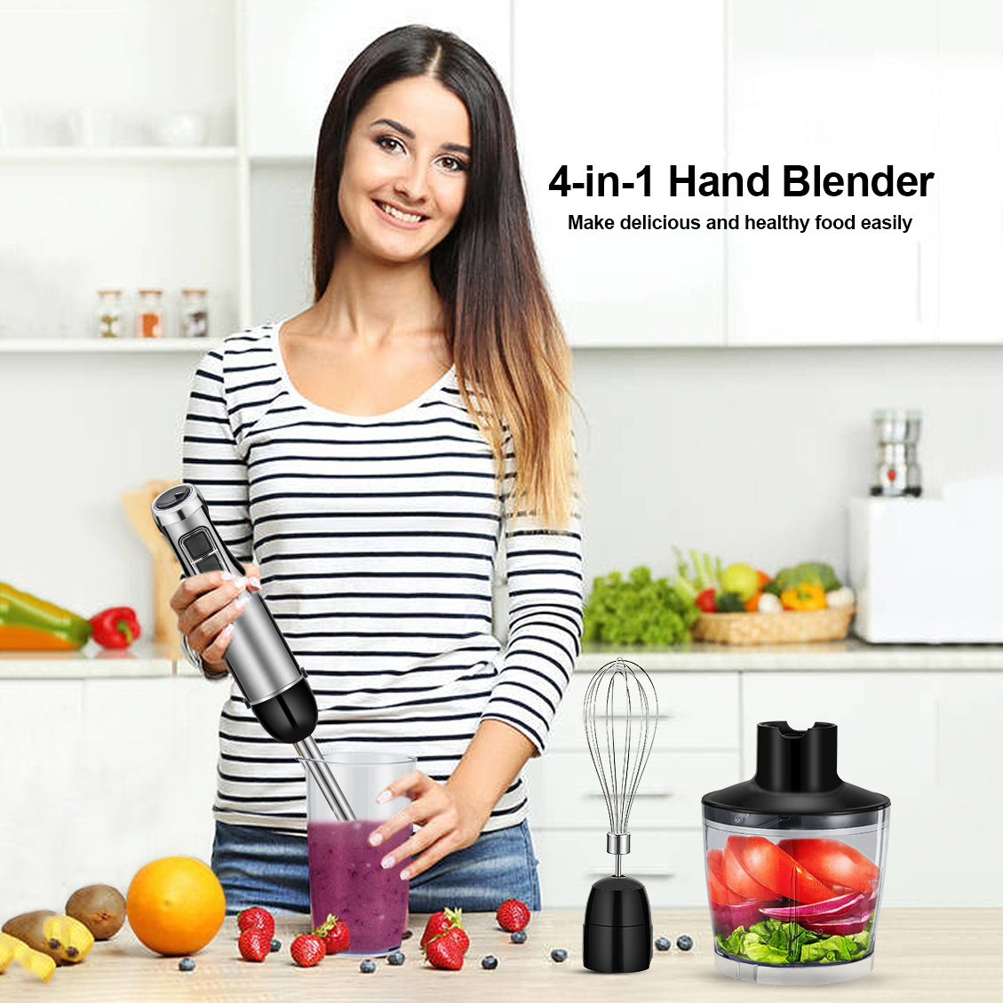 Smoothie Blender with 6 Sharp Blades, Personal Mini Blender for Shakes and  Smoothies with 3 Adjustable Speeds, Blender for Kitchen with Grinding