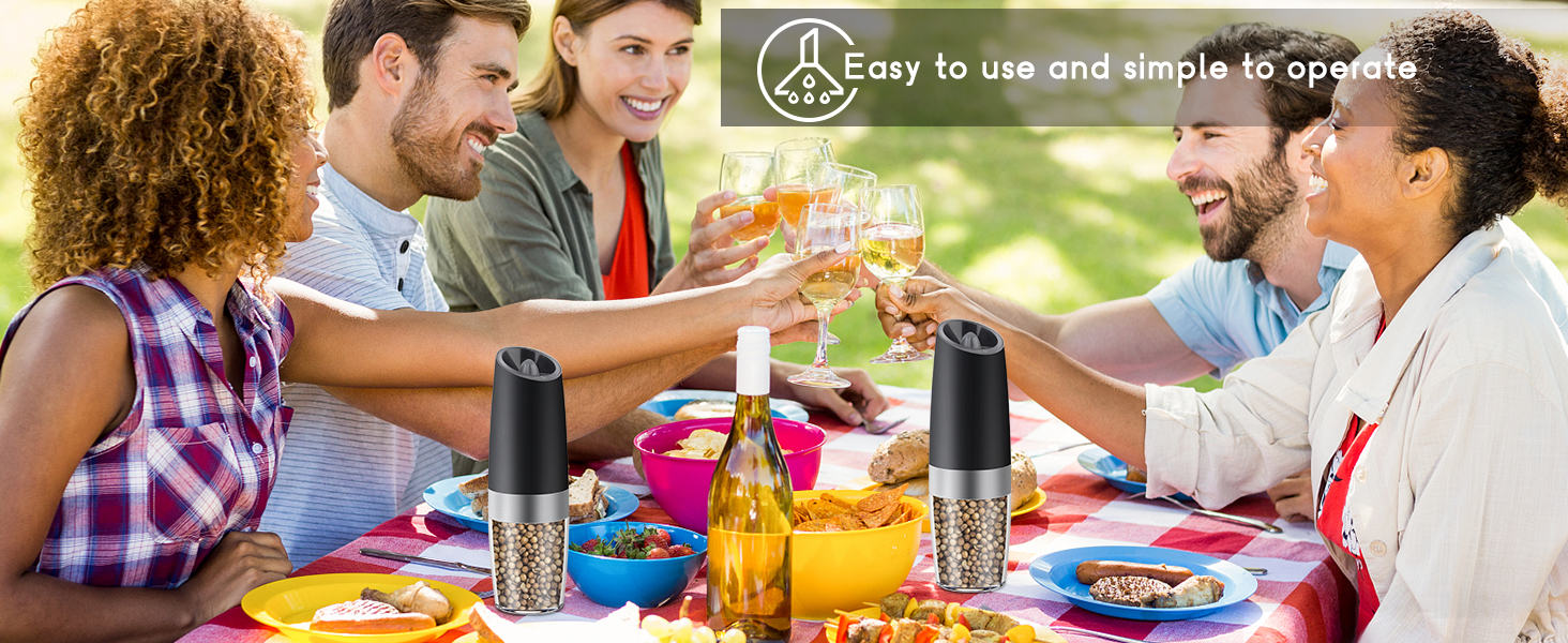 SpiceSurge Electric Salt and Pepper Grinder - One-Click Precision,  Stainless Steel Finish, Customizable Coarseness - Vysta Home