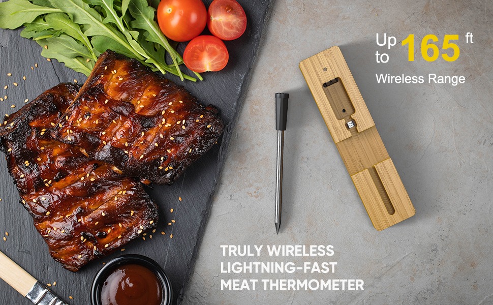 GrillGazer Smart Wireless Meat Thermometer - 165ft Bluetooth Range