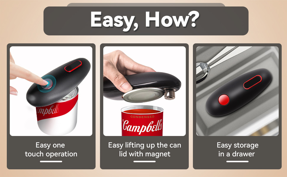  Electric Can Opener One Touch with Powerful Blade